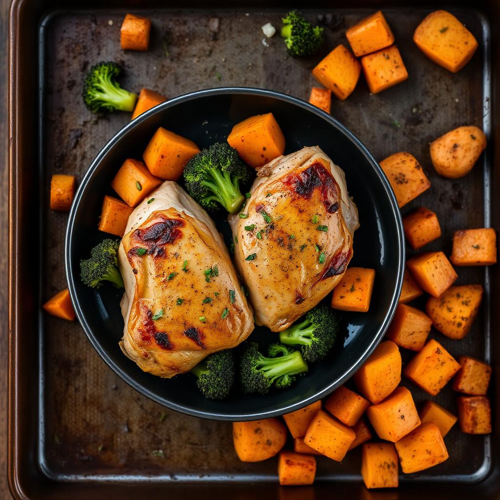 Sheet-pan chicken and vegetables